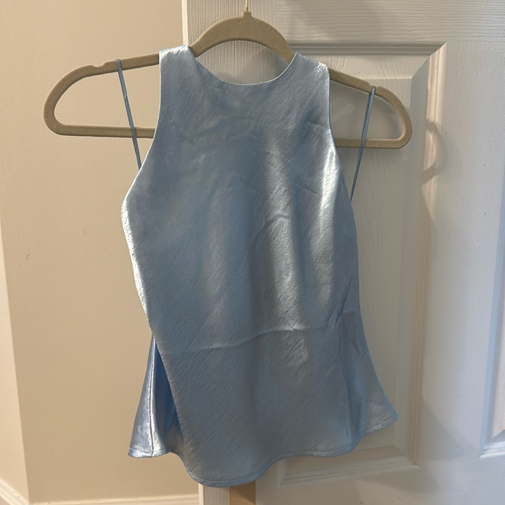 High neck satin top